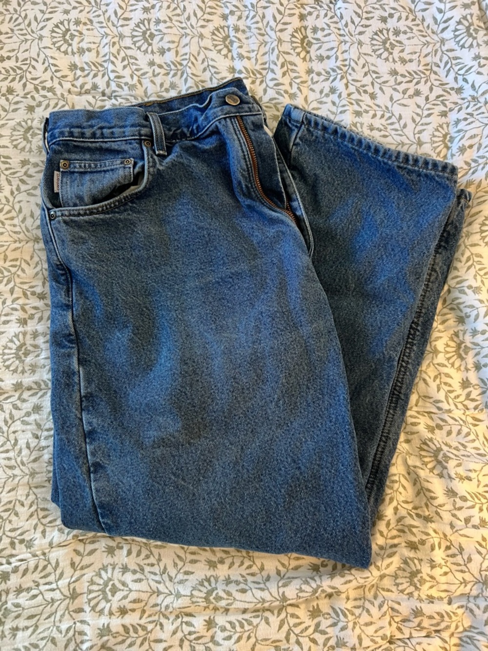 Carhartt Relaxed Fit Dark Blue Flannel Lined Men's Jeans